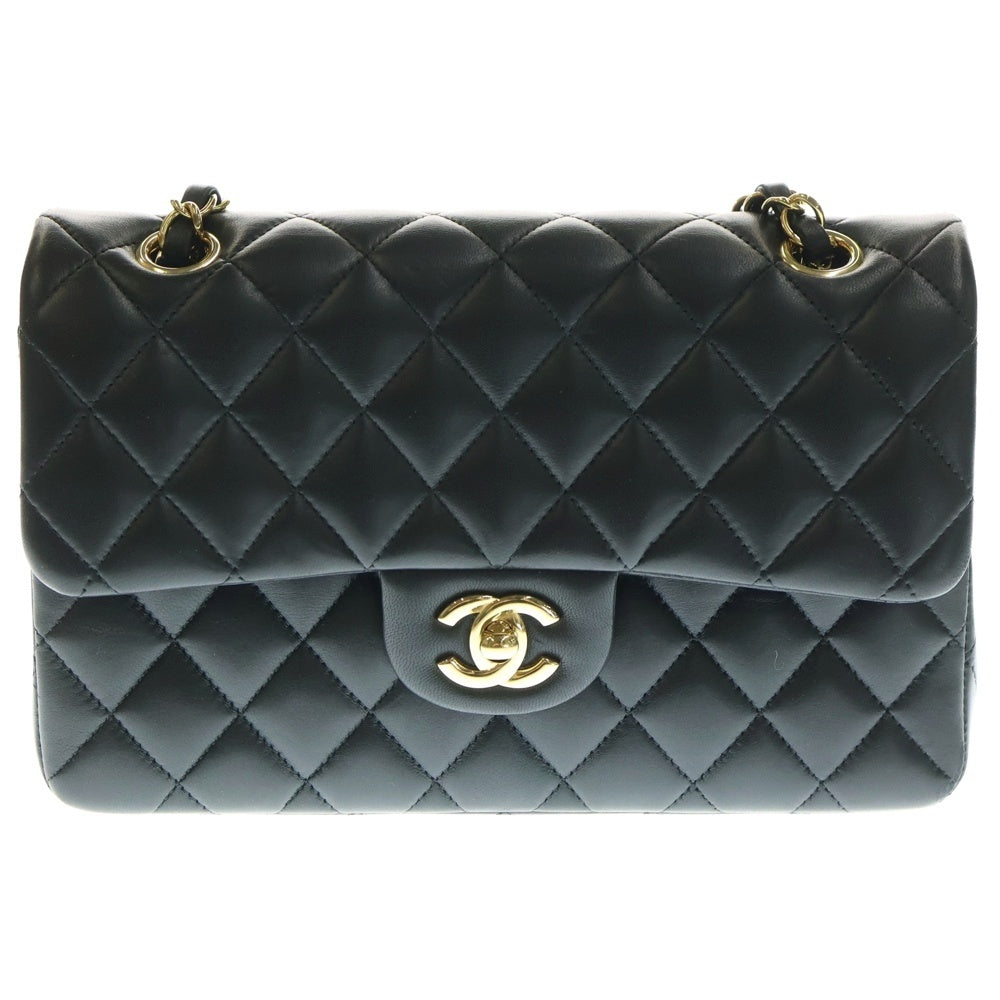 CHANEL(シャネル) マトラッセ23 Wフラップ Wチェーン ショルダーバッグ ブラック キャビアスキン ゴールド金具 A01113