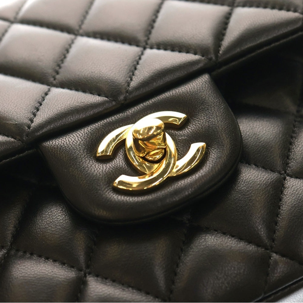 CHANEL(シャネル) マトラッセ23 Wフラップ Wチェーン ショルダーバッグ ブラック キャビアスキン ゴールド金具 A01113