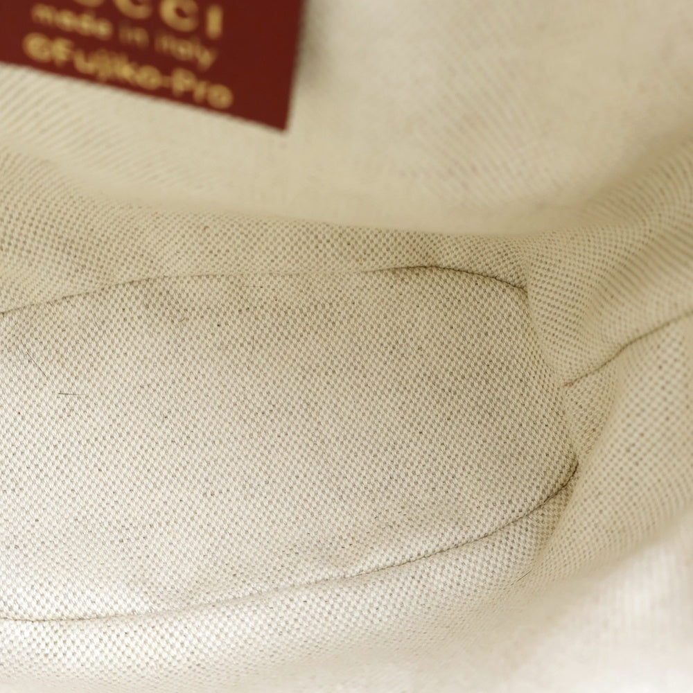 GUCCI(グッチ) ×ドラえもん マイクロGGスプリーム ドローストリング ミニバケット ショルダー クロスボディ バッグ ゴールド金具 ブラウン/レッド 647801