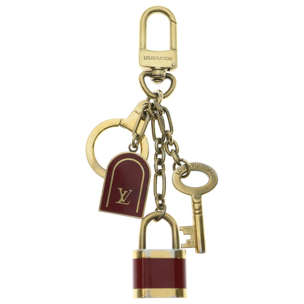 LOUIS VUITTON(ルイヴィトン) チャーム ポルト クレ・カドゥナ キーチャーム バッグチャーム キーリング ゴールド×レッド M60075