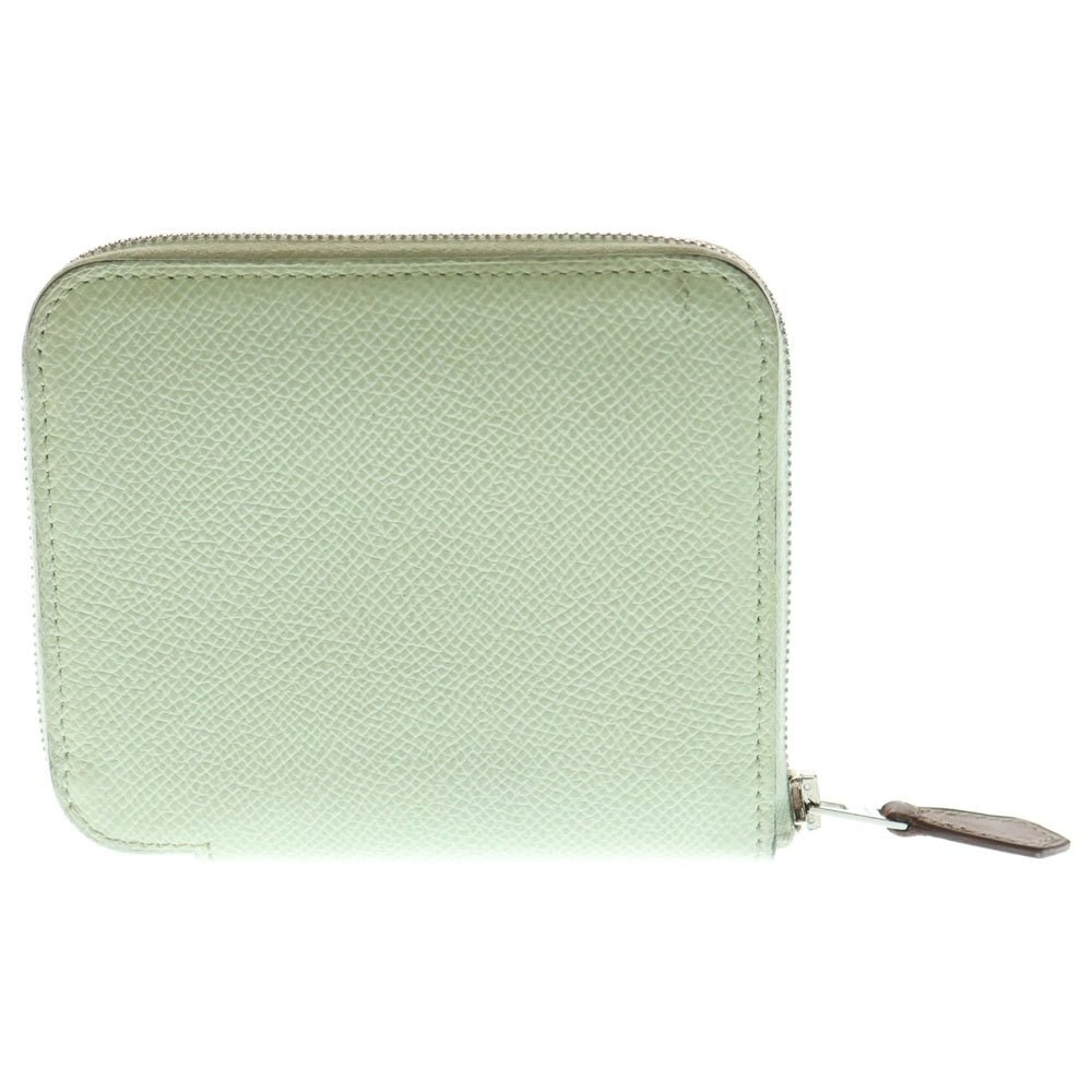 HERMES(エルメス) アザップ シルクイン コンパクト コインケース 財布 ヴェールフィズ エプソン ライトグリーン シルバー金具 U刻印