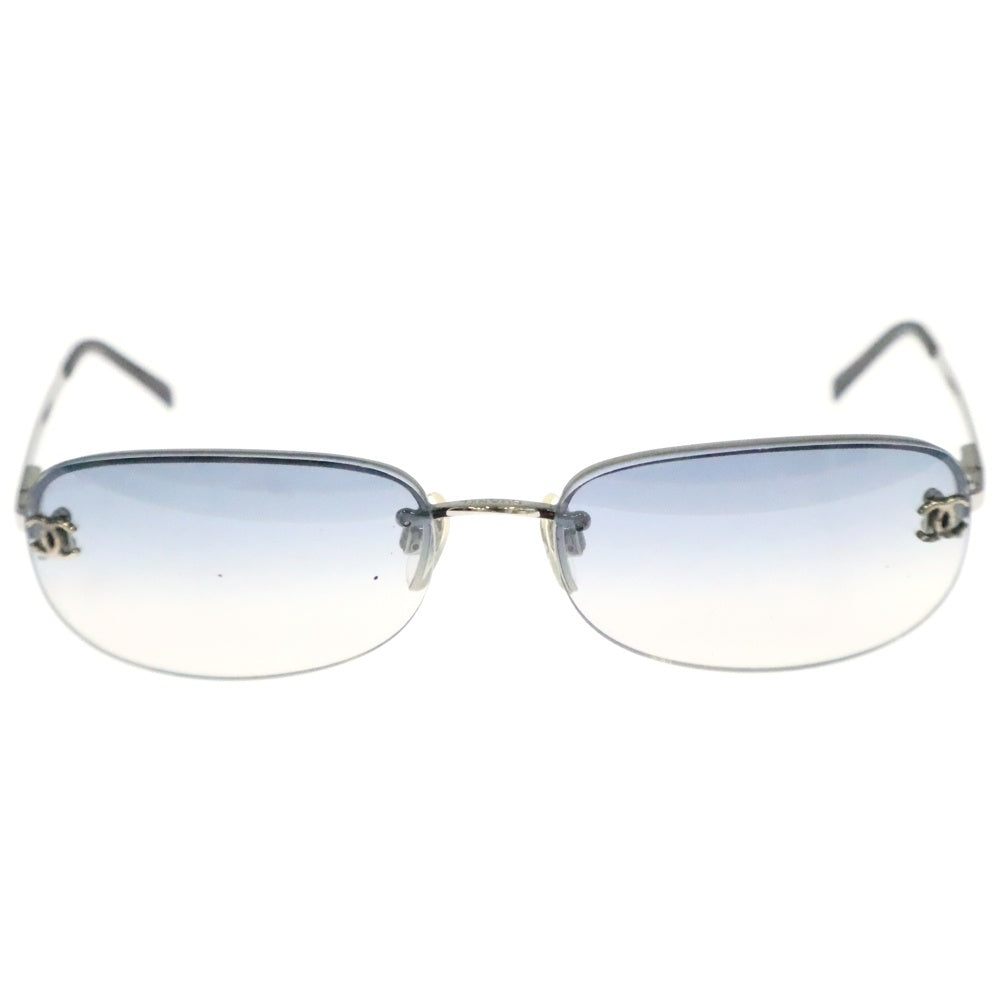 CHANEL(シャネル) ココマーク サングラス リムレス シルバーフレーム ブルーレンズ グラデーション 4099