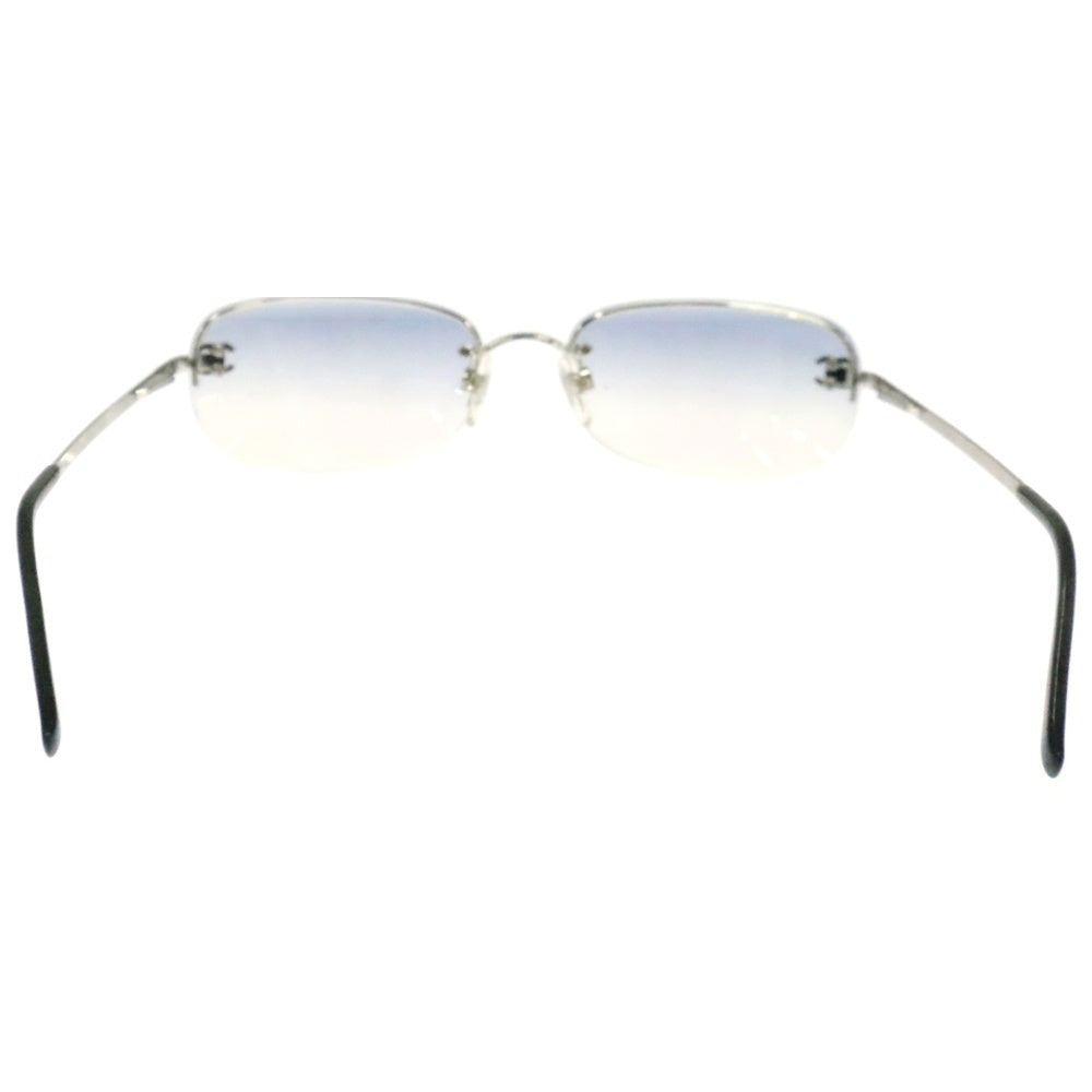 CHANEL(シャネル) ココマーク サングラス リムレス シルバーフレーム ブルーレンズ グラデーション 4099