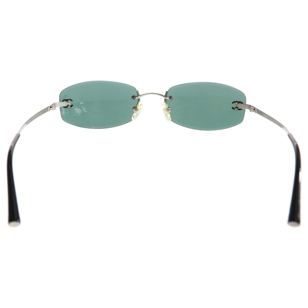 CHANEL(シャネル) ココマーク サングラス リムレス シルバーフレーム ダークグリーンレンズ 4002