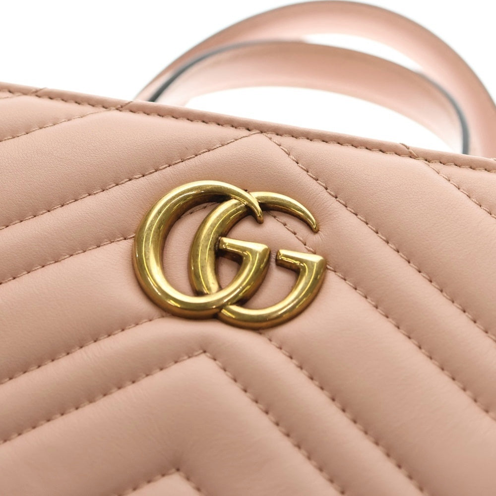 GUCCI(グッチ) GGマーモント2WAYバッグ ハンドバッグ ショルダーバッグ ピンク ゴールド金具 レザー 448054