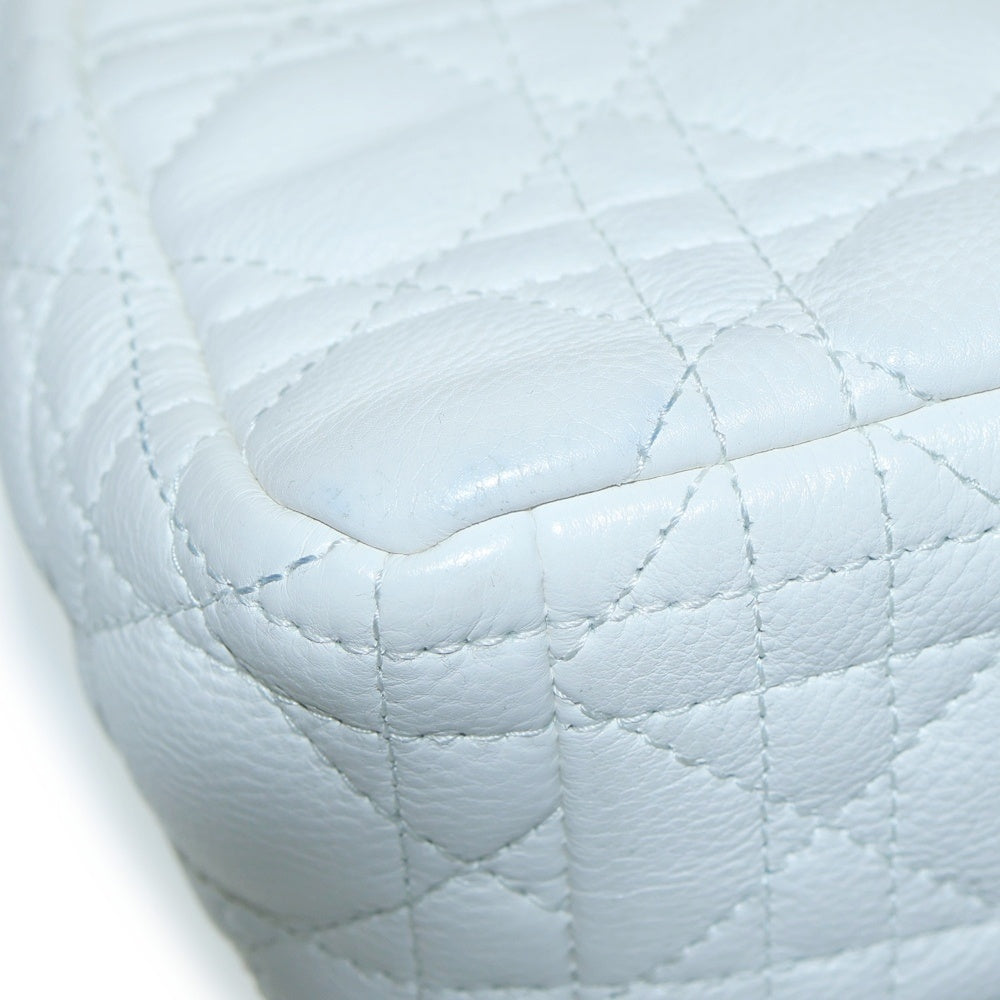 Christian Dior(クリスチャンディオール) カロ カナージュ スモール ショルダーバッグ チェーンバッグ ホワイト ゴールド金具 レザー