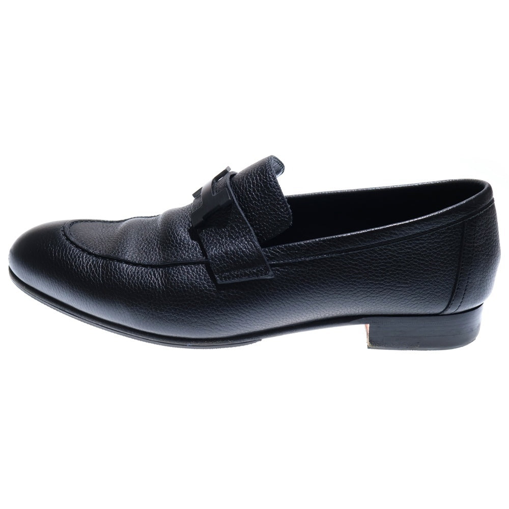 HERMES(エルメス) モカシンパリ Hロゴプレート コンスタンス レザー ローカットシューズ ローファー ブラック