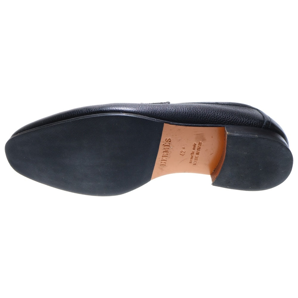 HERMES(エルメス) モカシンパリ Hロゴプレート コンスタンス レザー ローカットシューズ ローファー ブラック