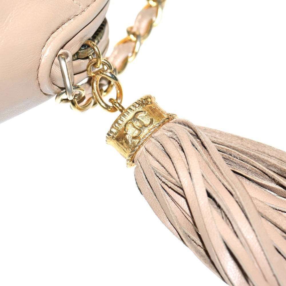 CHANEL(シャネル) ココマーク フリンジ ショルダーバッグ ベージュ ラムスキン ゴールド金具