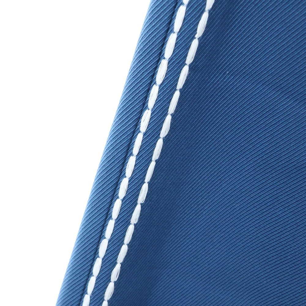 FENDI(フェンディ) ステッチデザイン ウール 2タック ワイドストレート スラックスパンツ トラウザーズ ブルー FR6240 A8D5