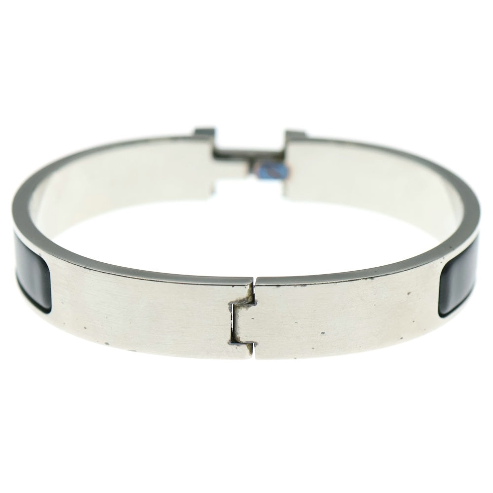 HERMES(エルメス) クリックHH アッシュ Hロゴプレート ノワールマット ブレスレット バングル ブラック/シルバー
