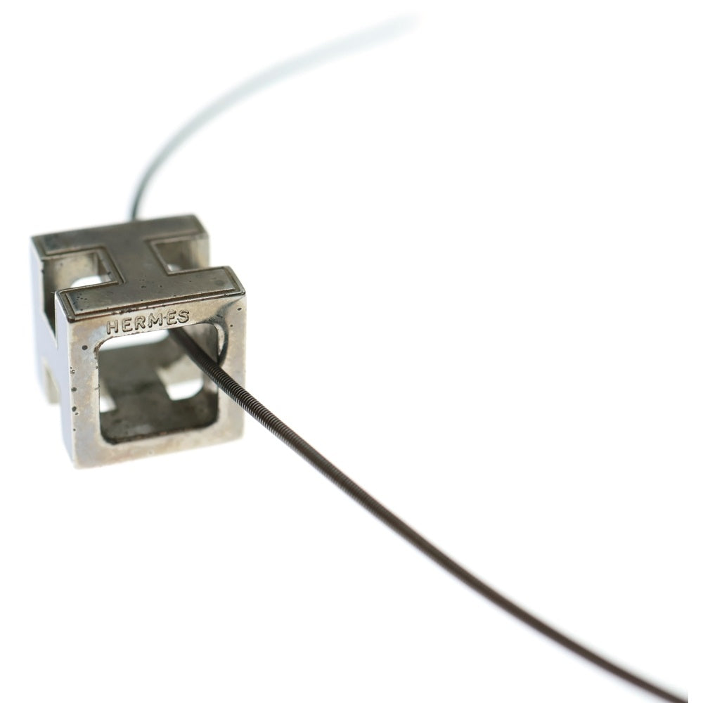 HERMES(エルメス) カージュドアッシュ Hロゴ キューブ ネックレス シルバー/ブルー