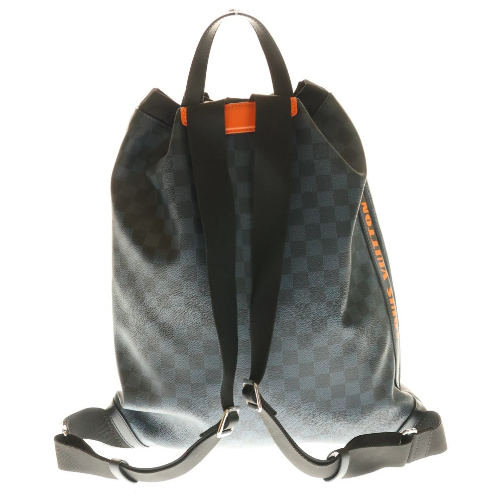 LOUIS VUITTON(ルイヴィトン) ダミエ コバルト リュックサック バックパック 巾着バッグ ブラック×ネイビー×オレンジ PVC×ナイロン N40170 シルバー金具