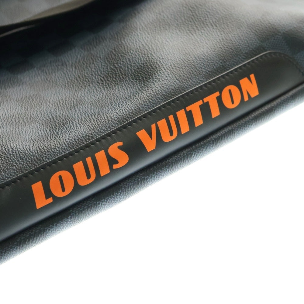 LOUIS VUITTON(ルイヴィトン) ダミエ コバルト リュックサック バックパック 巾着バッグ ブラック×ネイビー×オレンジ PVC×ナイロン N40170 シルバー金具
