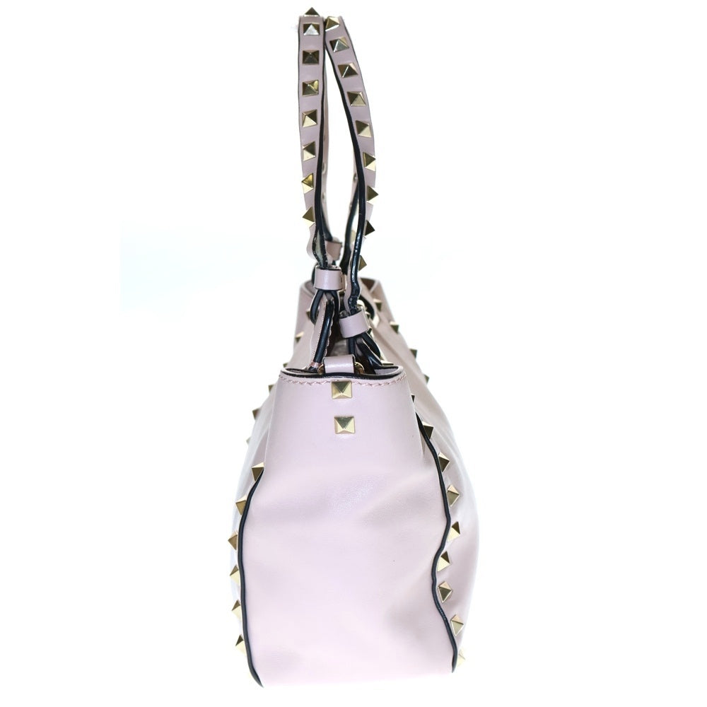 valentino garavan(ヴァレンティノガラヴァーニ) ハンドバッグ ロックスタッズ 2WAYバッグ ショルダーバッグ ハンドバッグ ゴールド金具 ライトピンク レザー