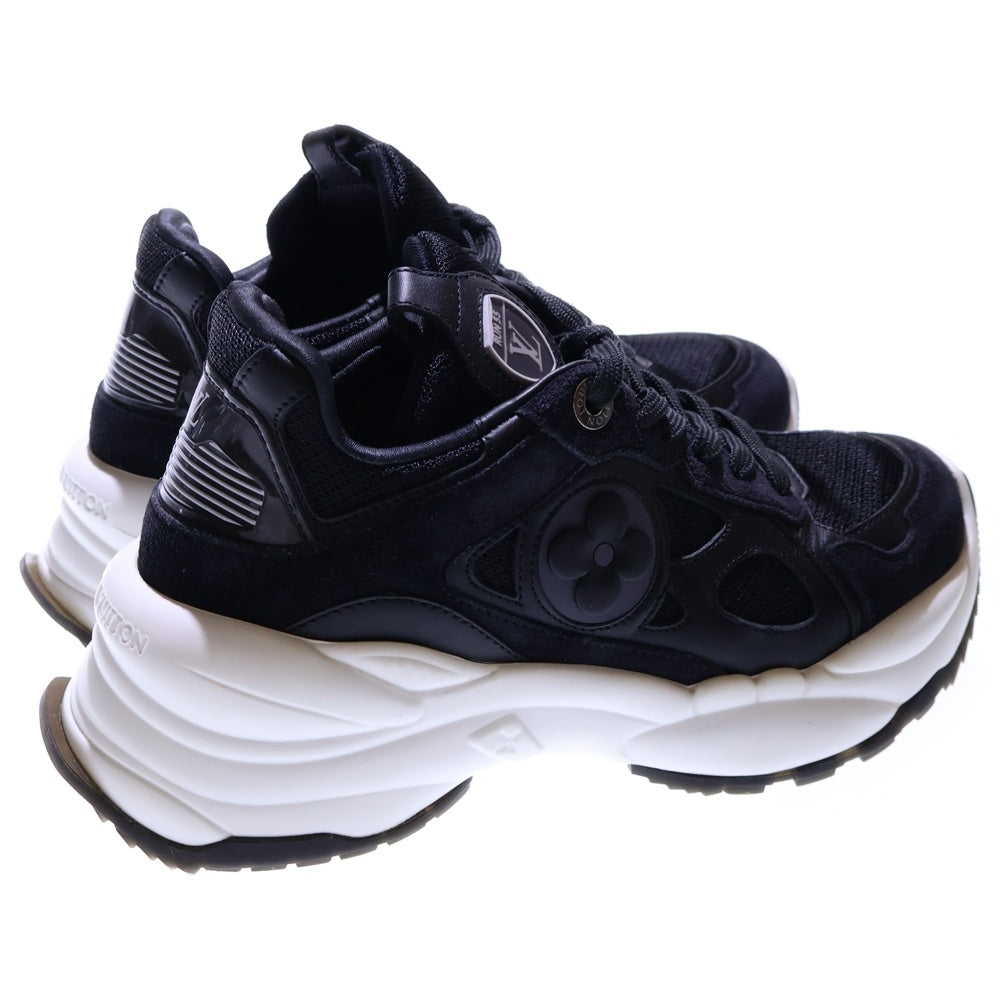 LOUIS VUITTON(ルイヴィトン) Ran 55 ラン モノグラムフラワー スエードレザー メッシュ レースアップ 厚底 ローカットシューズ スニーカー ブラック レディース 1ACGOM