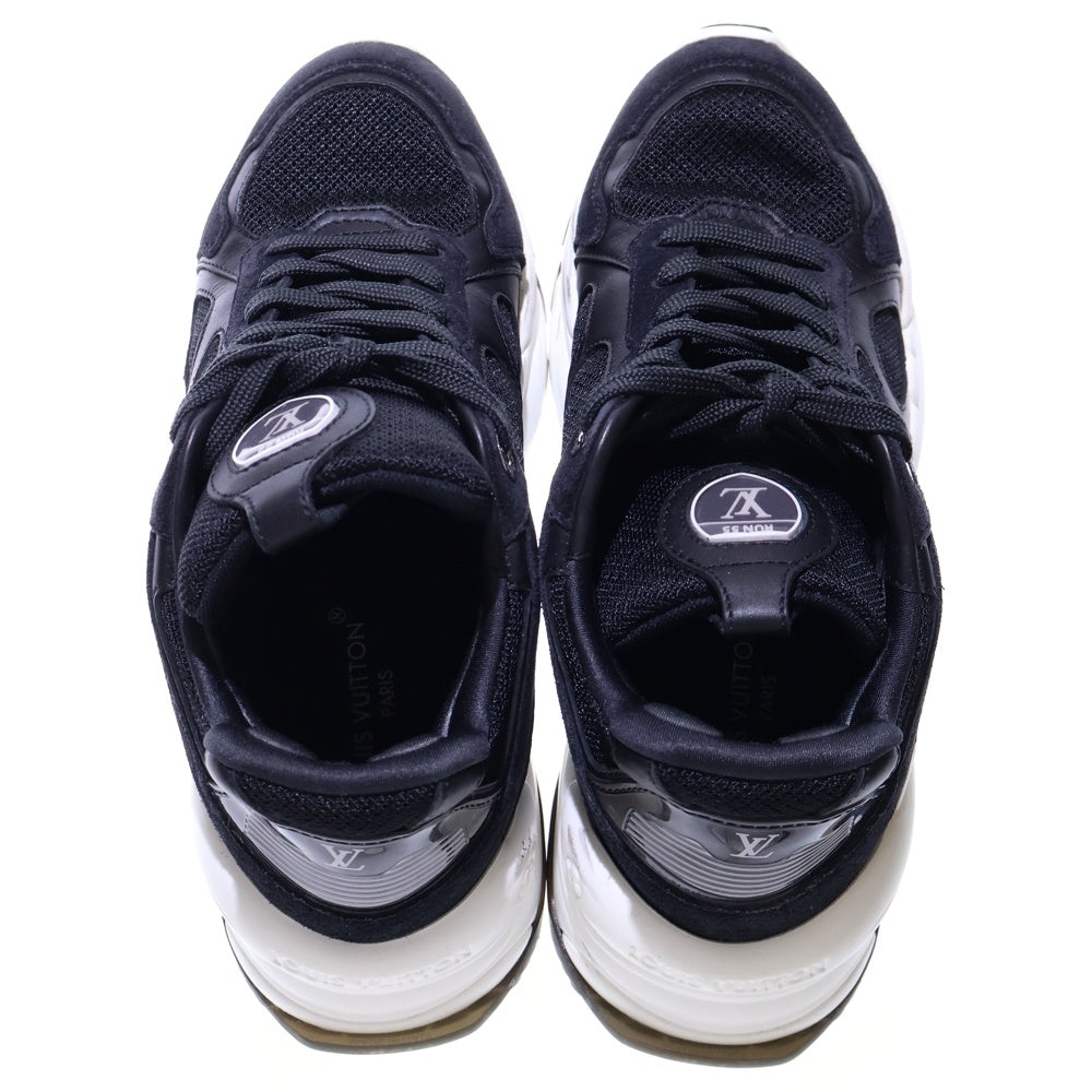 LOUIS VUITTON(ルイヴィトン) Ran 55 ラン モノグラムフラワー スエードレザー メッシュ レースアップ 厚底 ローカットシューズ スニーカー ブラック レディース 1ACGOM