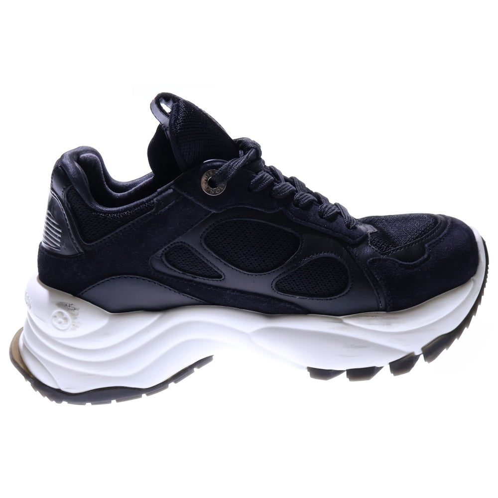 LOUIS VUITTON(ルイヴィトン) Ran 55 ラン モノグラムフラワー スエードレザー メッシュ レースアップ 厚底 ローカットシューズ スニーカー ブラック レディース 1ACGOM