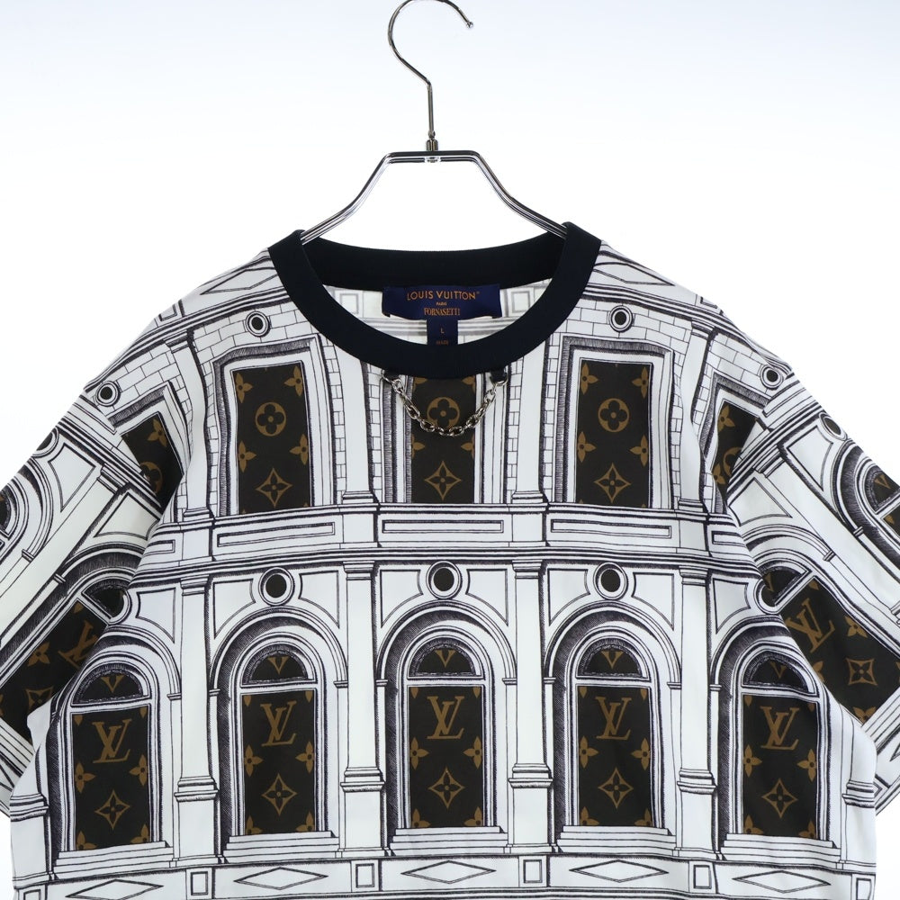 LOUIS VUITTON(ルイヴィトン) 21AW フォルナセッティ Tシャツ ホワイト×ブラウン コットン RW212B