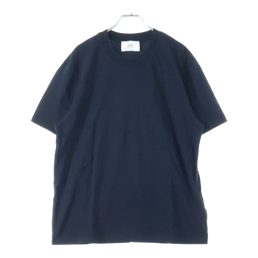 ami paris(アミパリス) Ami de Coeur アミ ドゥ クール ハートロゴ 刺繍 クルーネック 半袖Tシャツ カットソー ブラック UTS003.724