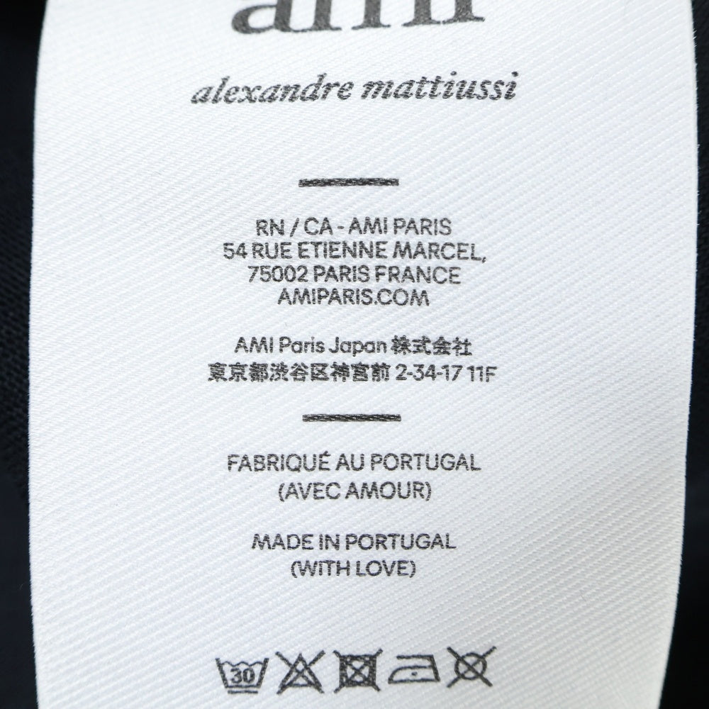 ami paris(アミパリス) Ami de Coeur アミドゥクール 立体ハートロゴ クルーネック半袖Tシャツ カットソー ブラック UTS027.726