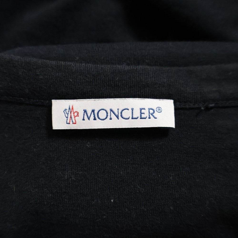 MONCLER GENIUS(モンクレール ジーニアス) NOIR KEI NINOMIYA ノワール ケイ ニノミヤ ビッグロゴTシャツ ブラック コットン×レザー
