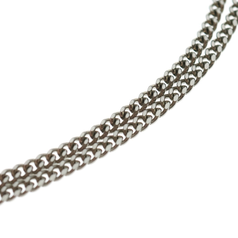 Christian Dior(クリスチャンディオール) ロゴラインストーン ネックレス ペンダント チェーン シルバー メタル