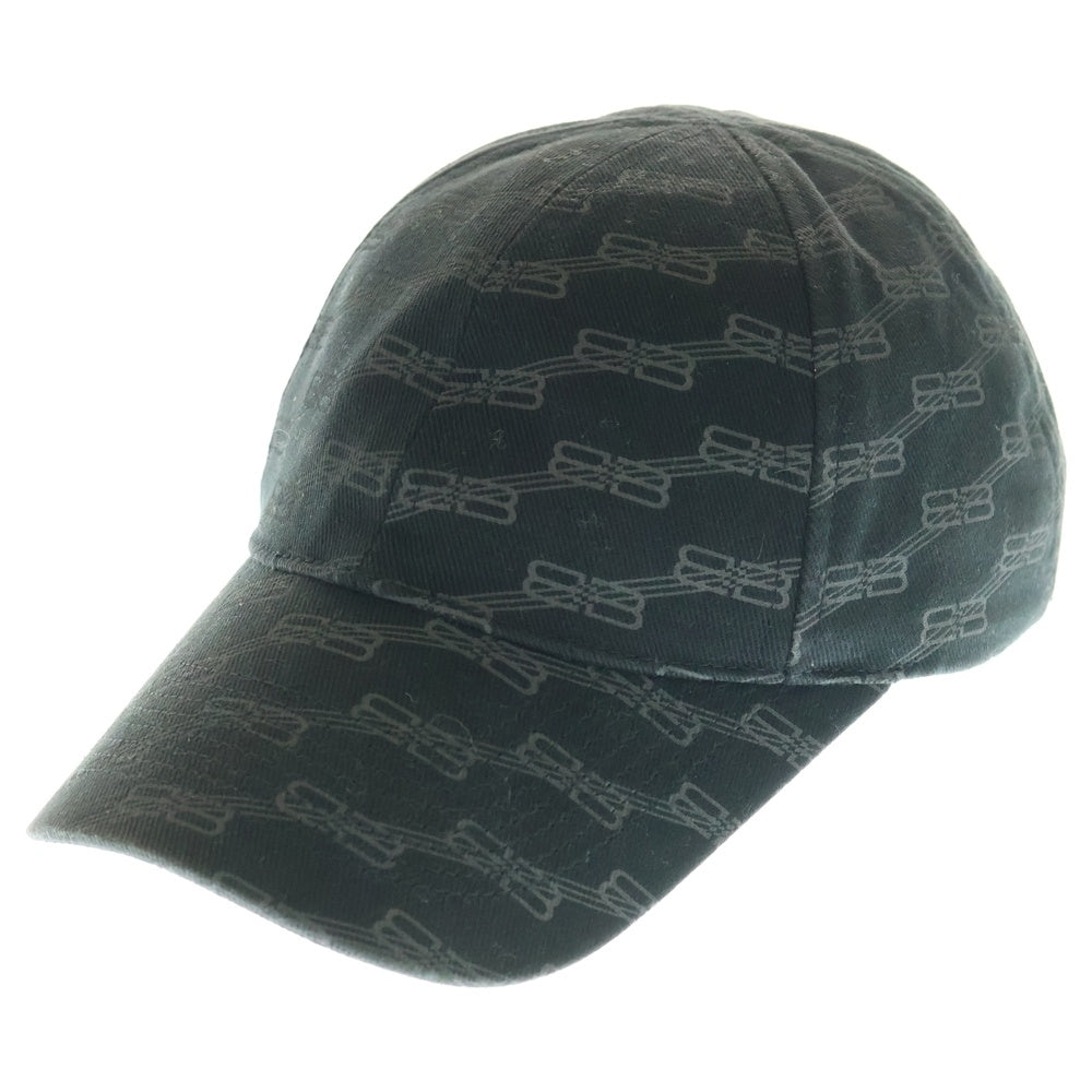 BALENCIAGA(バレンシアガ) BBロゴ ベースボールキャップ 帽子 ブラック コットン 704104