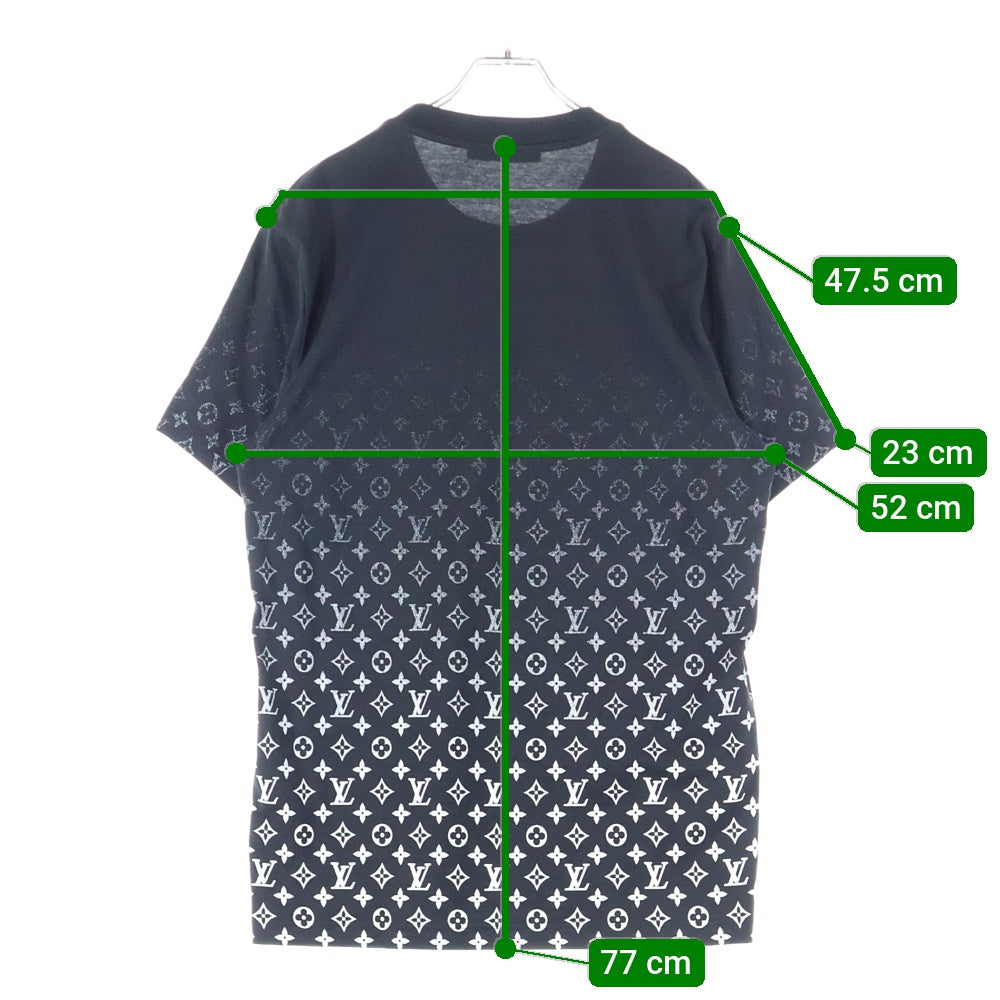 LOUIS VUITTON(ルイヴィトン) 21AW モノグラム グラディエント 総柄プリント クルーネック 半袖Tシャツ カットソー ブラック RM212Q NPG HKY46W
