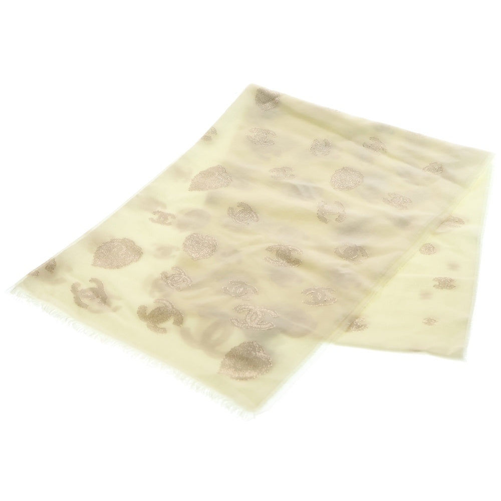 CHANEL(シャネル) ココマーク ラメ ストール ホワイト レーヨン