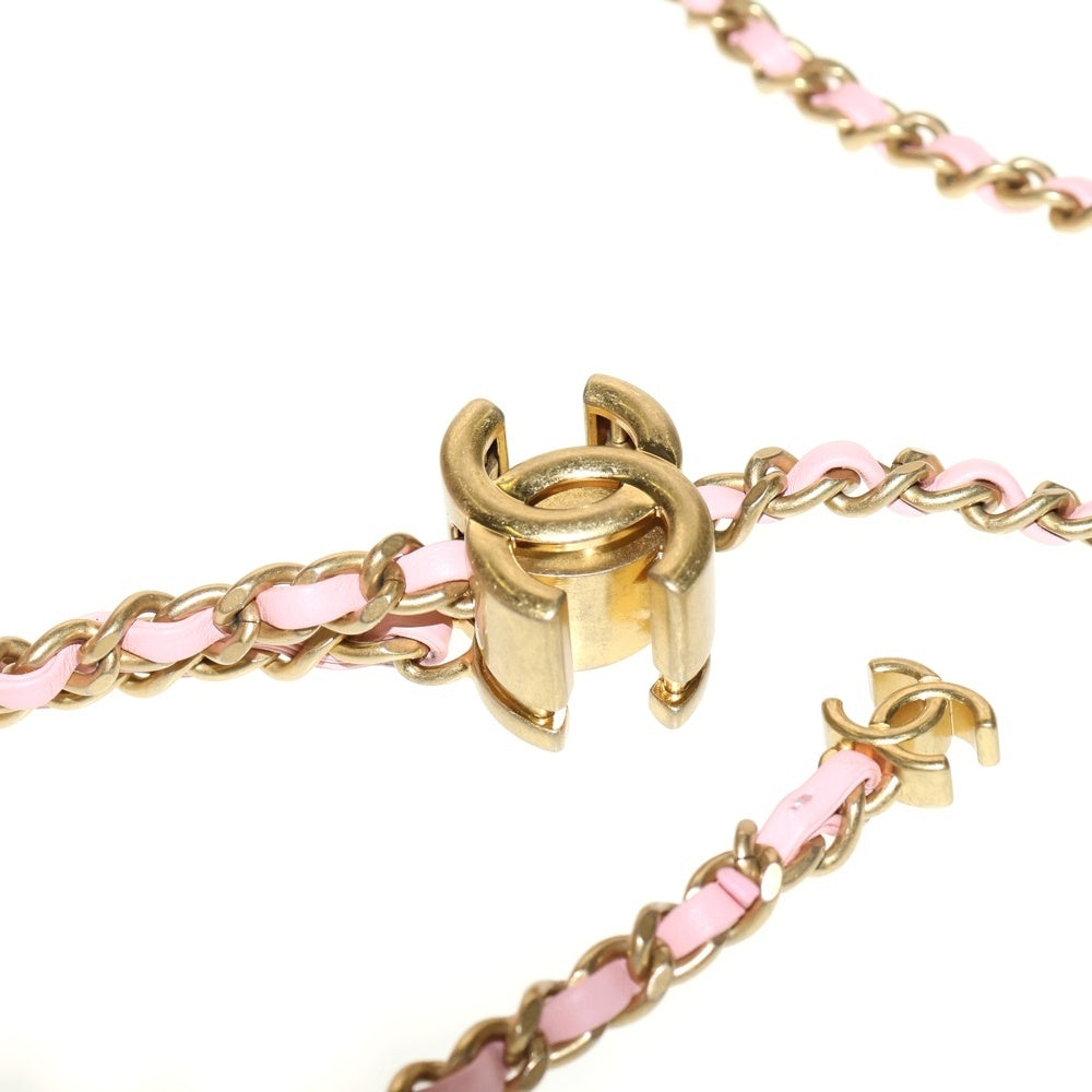 CHANEL(シャネル) ミニマトラッセ16 ココマーク ラムスキン Sフラップ/Sチェーン レザーショルダーバッグ ピンク GD金具