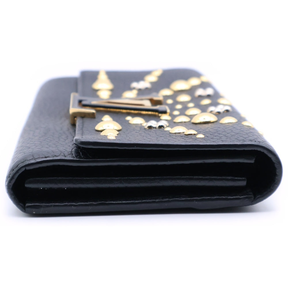 LOUIS VUITTON(ルイヴィトン) ポルトフォイユ カプシーヌ 長財布 ロングウォレット カードケース ブラック レザー M63461 ゴールド金具