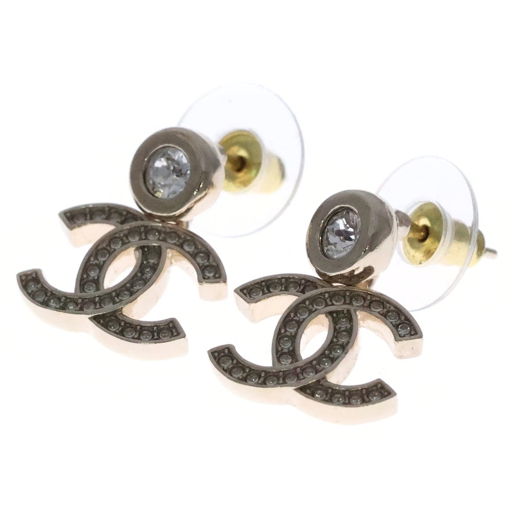 CHANEL(シャネル) ココマーク ラインストーン ピアス ゴールド GP ABC190 B14706