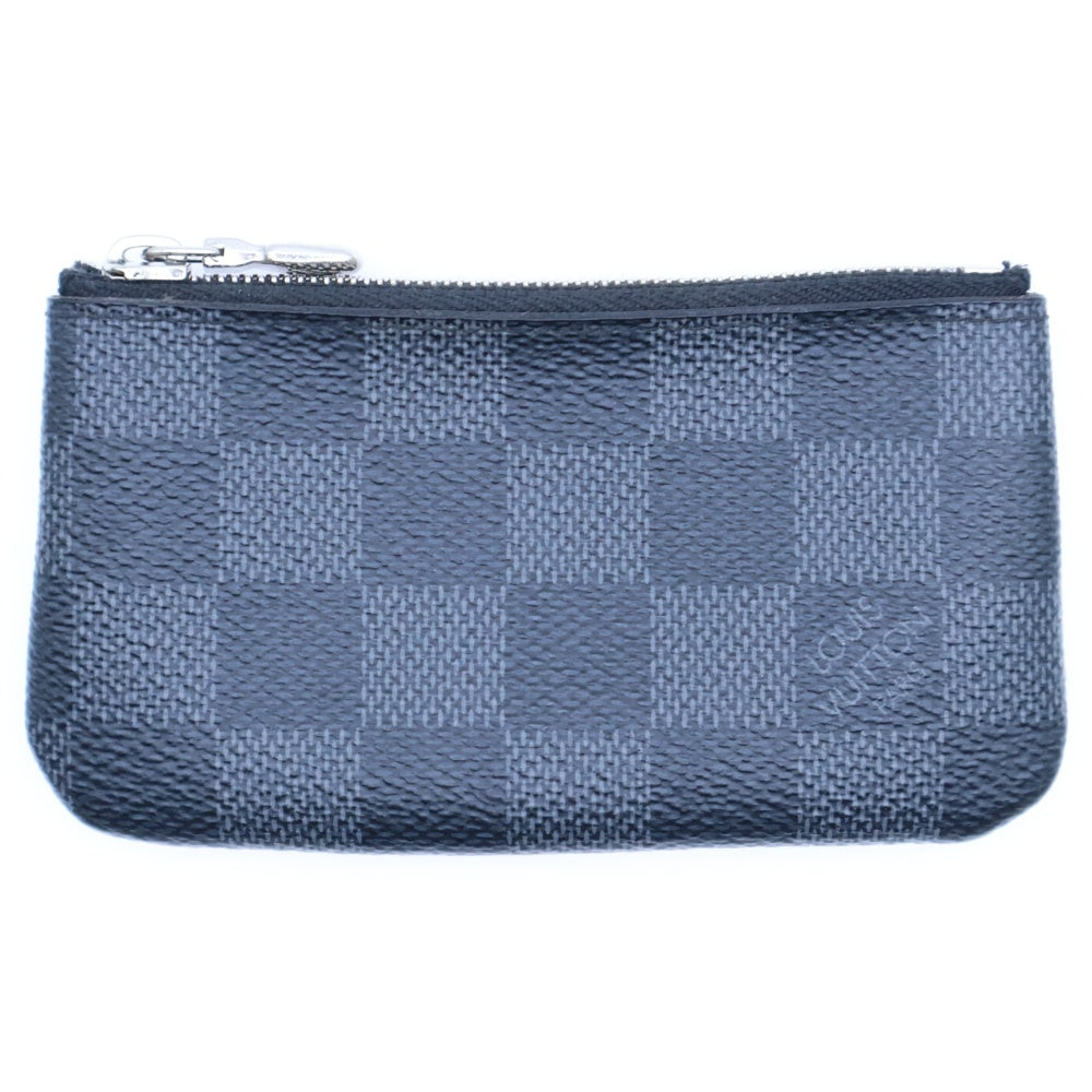 LOUIS VUITTON(ルイヴィトン) ポシェット クレ ダミエ グラフィット PVC レザー コインケース ポーチ 小銭入れ シルバー金具 ブラック N60155