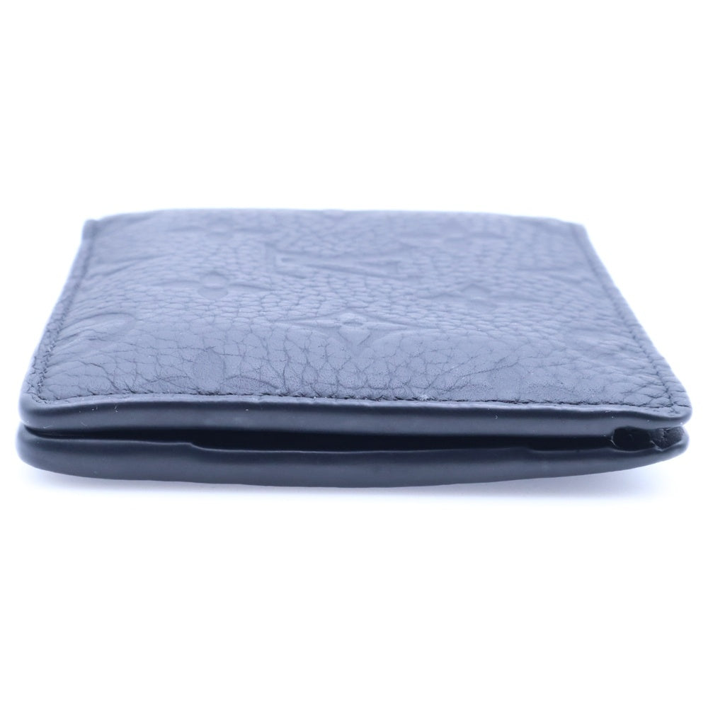 LOUIS VUITTON(ルイヴィトン) ポルトフォイユ ミュルティプル モノグラム トリヨン ノワール エンボスレザー コンパクトウォレット 二つ折り財布 札入れ カードケース ブラック M82072