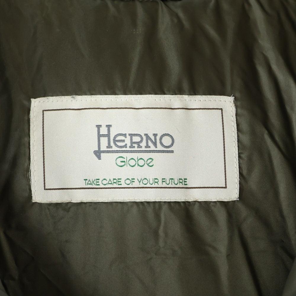 HERNO(ヘルノ) フーデッド ジップアップ ダウンジャケット カーキ レディース PI0676U