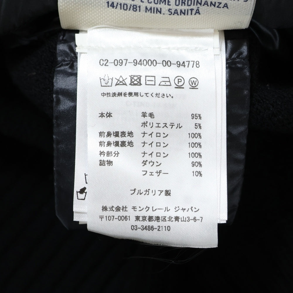 MONCLER(モンクレール) 17AW GRENOBLE グルノーブル ニット切り替え ハイネック ジップアップ ダウンジャケット ブラック C20979400000 94778