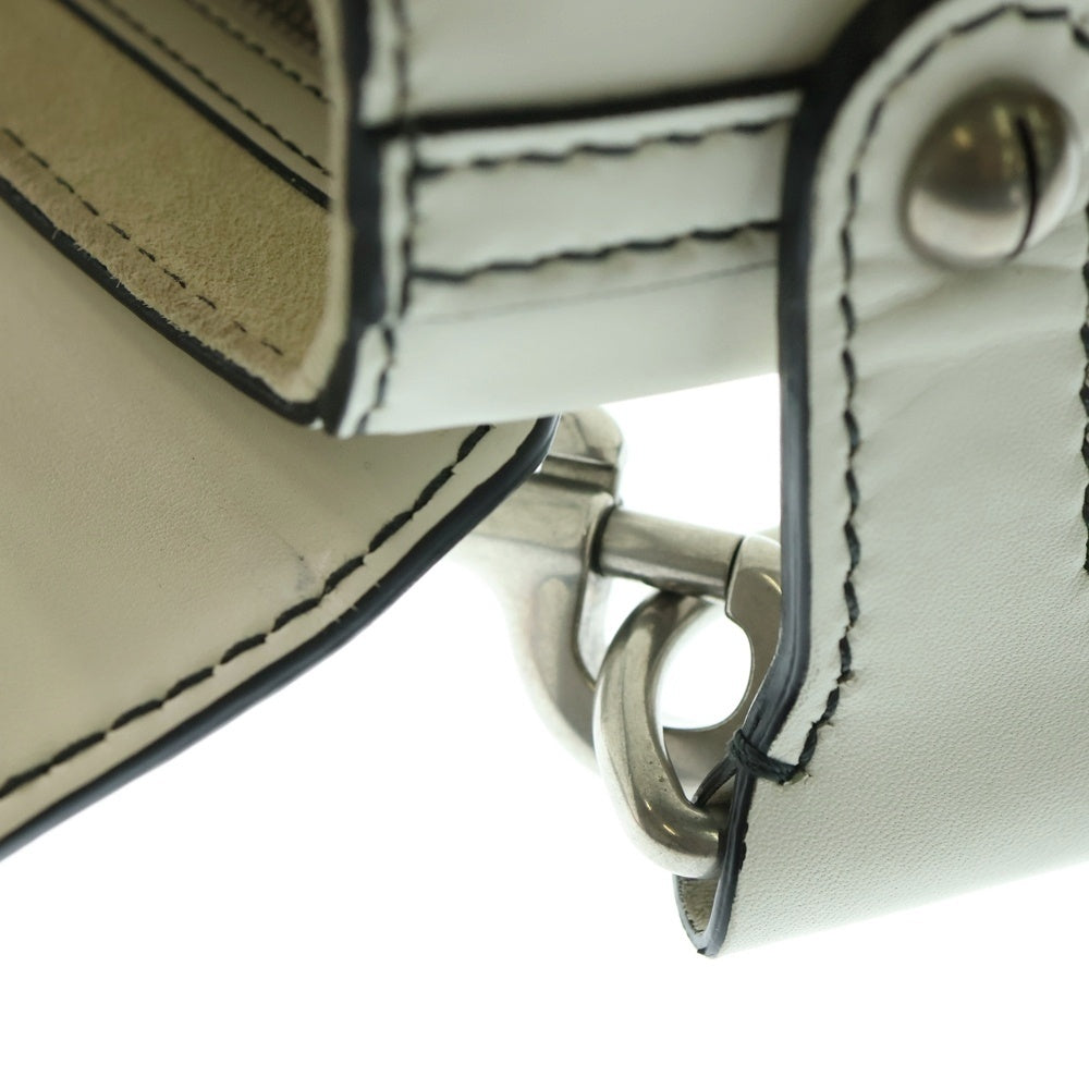 Christian Dior(クリスチャンディオール) D-FENCE スモール ショルダーバッグ ホワイト レザー