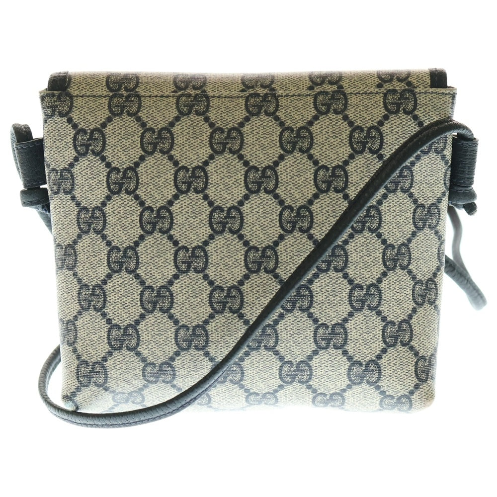 GUCCI(グッチ) オールドグッチ GGキャンバス ショルダーバッグ ショルダーポシェット グレー×ネイビー PVC