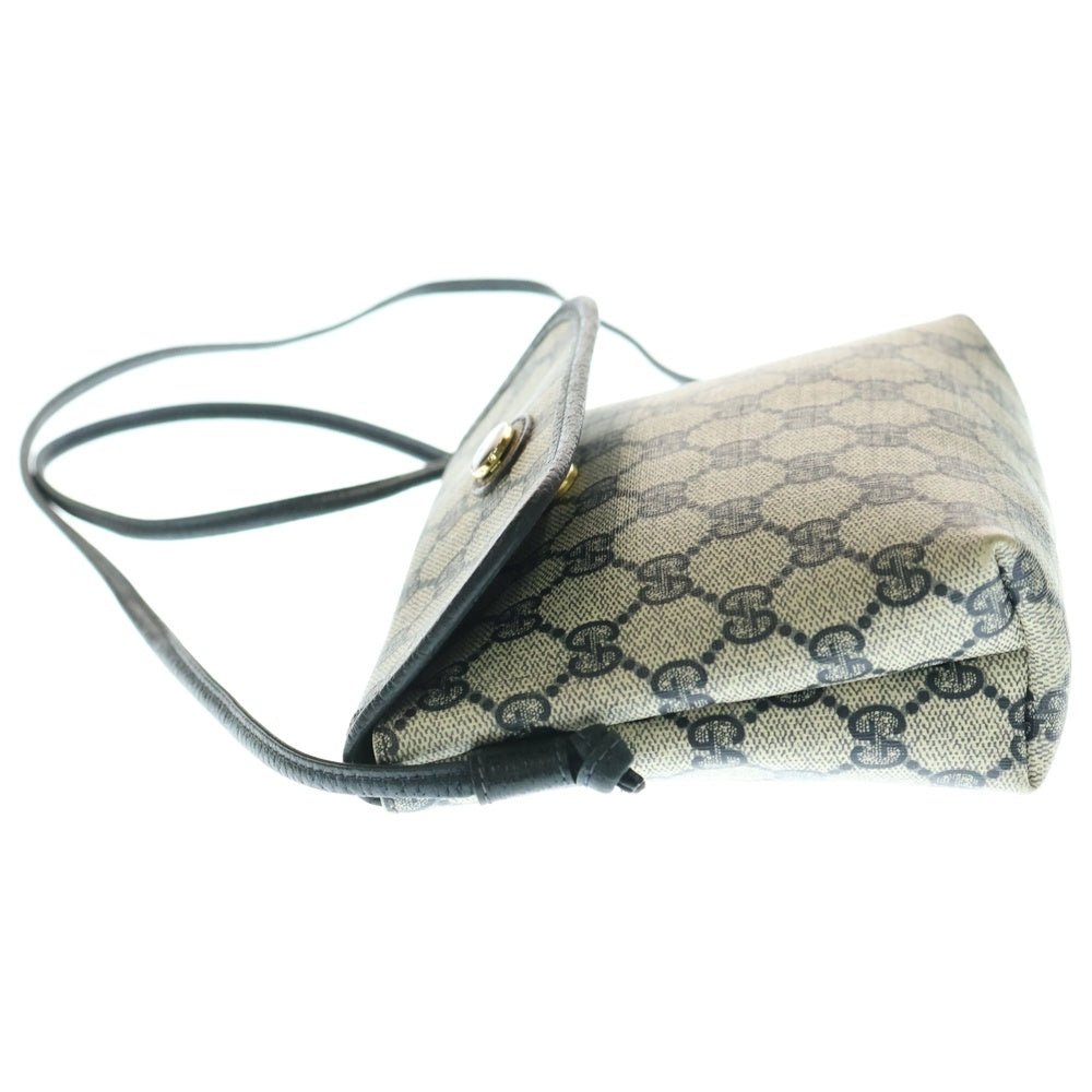 GUCCI(グッチ) オールドグッチ GGキャンバス ショルダーバッグ ショルダーポシェット グレー×ネイビー PVC
