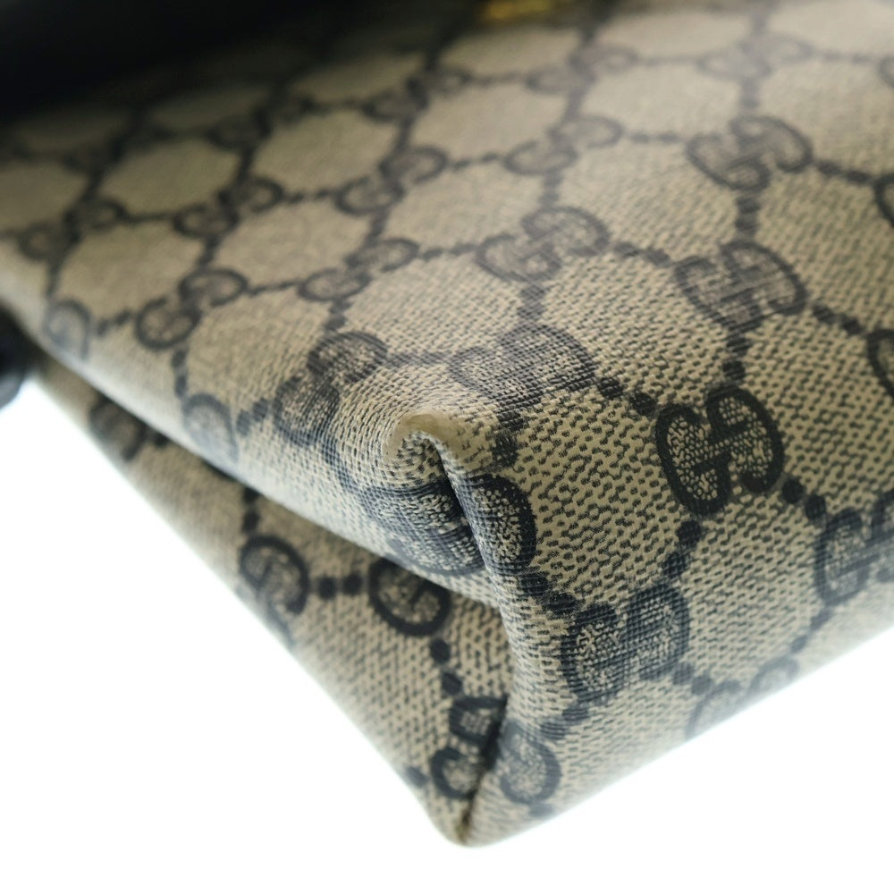 GUCCI(グッチ) オールドグッチ GGキャンバス ショルダーバッグ ショルダーポシェット グレー×ネイビー PVC