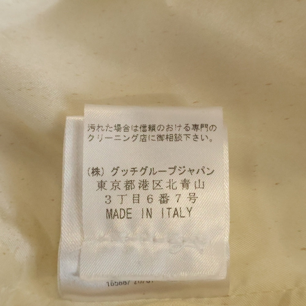 GUCCI(グッチ) パイソンレザー ベルトデザイン ギャザー ミディアム フレア スカート ベージュ レディース 165667