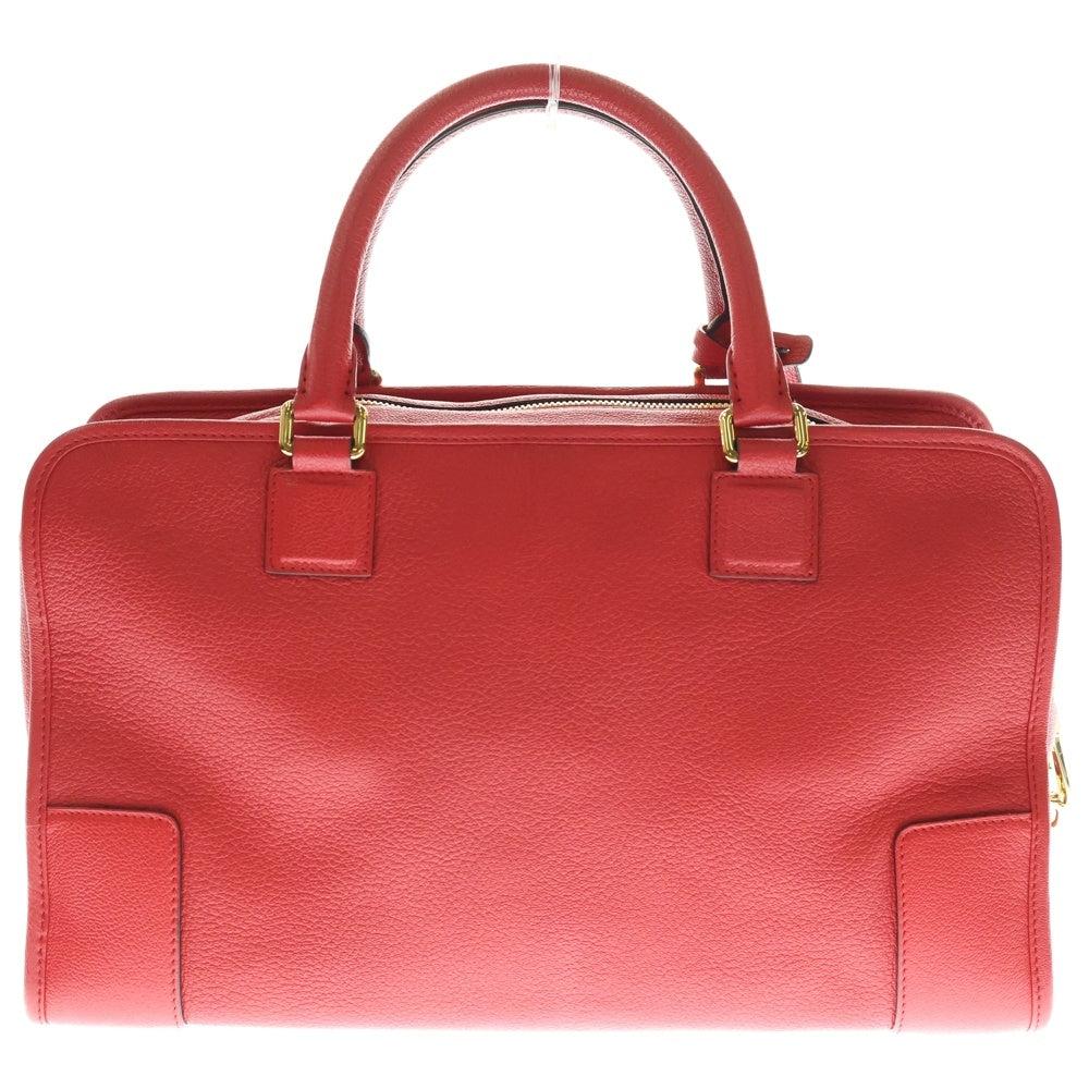 LOEWE(ロエベ) アマソナ36 ボストンバッグ ハンドバッグ アナグラム レッド レザー ゴールド金具