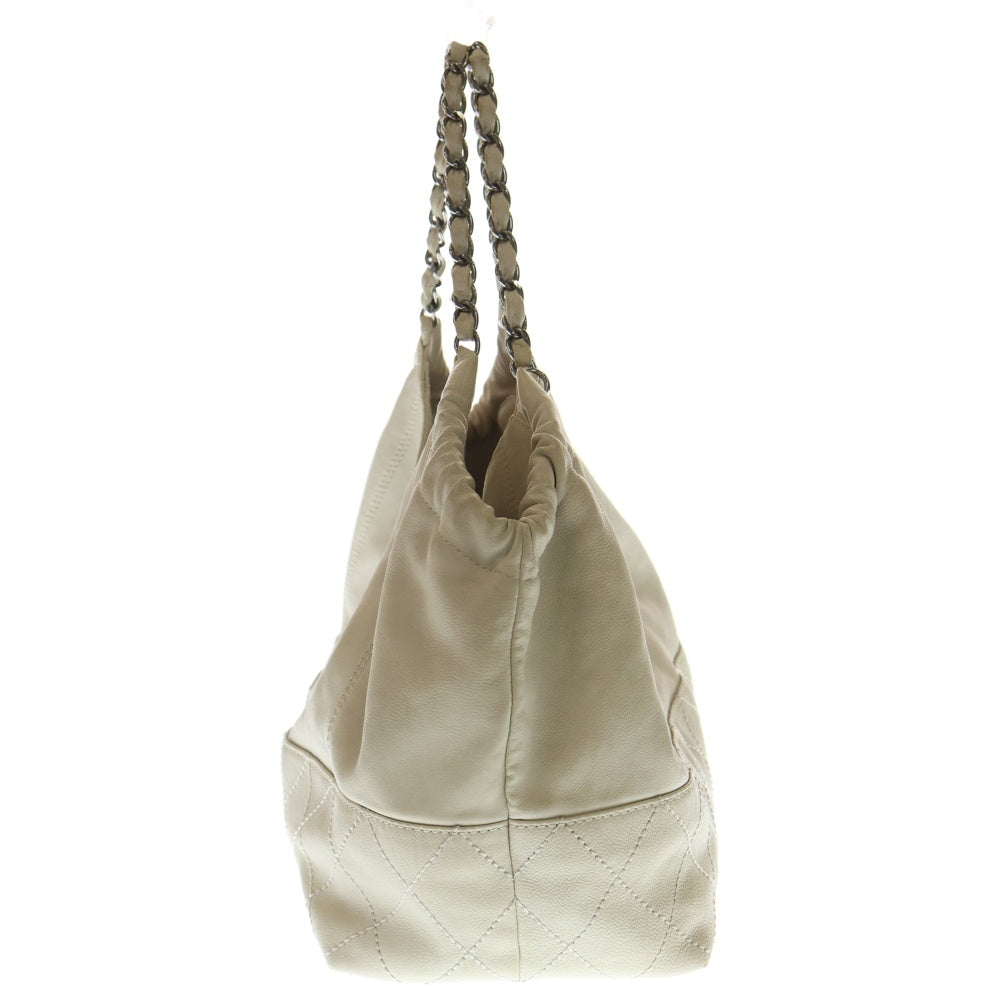 CHANEL(シャネル) ココカバス レザー ショルダーバッグ ハンドバッグ チェーンバッグ ホワイト レザー A33450 シルバー金具