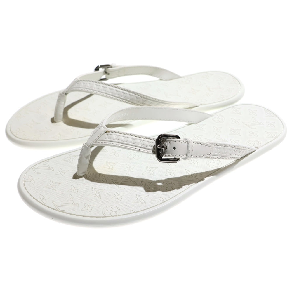 LOUIS VUITTON(ルイヴィトン) モノグラム レザー ラバー ストラップ フラット サンダル シューズ ホワイト