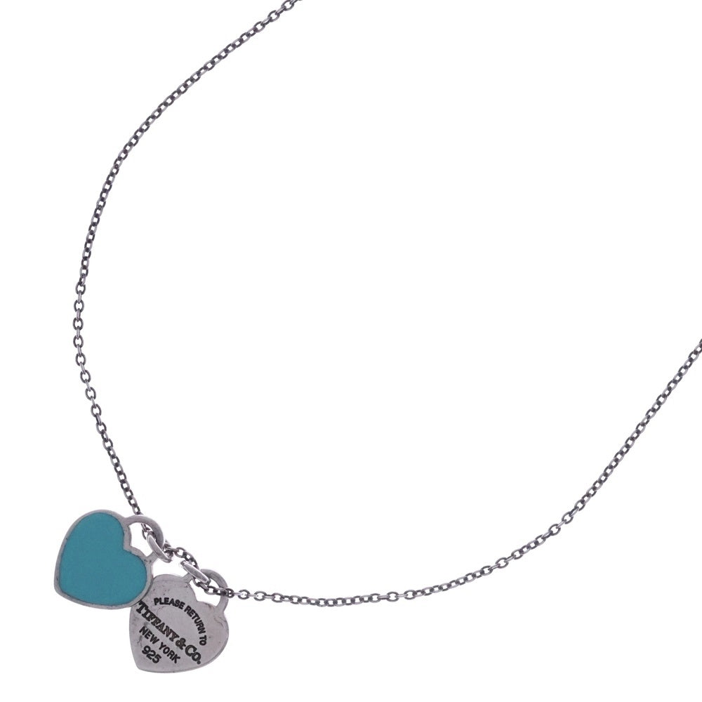 TIFFANY & Co.(ティファニー) リターントゥ ミニ ダブルハート ネックレス ブルー シルバー Ag925 SV