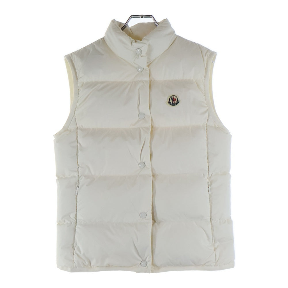 MONCLER(モンクレール) 24AW BADIA バディーア ワッペンロゴ スタンドカラー スナップボタン ダウンベスト ホワイト J20931A00008 54A81