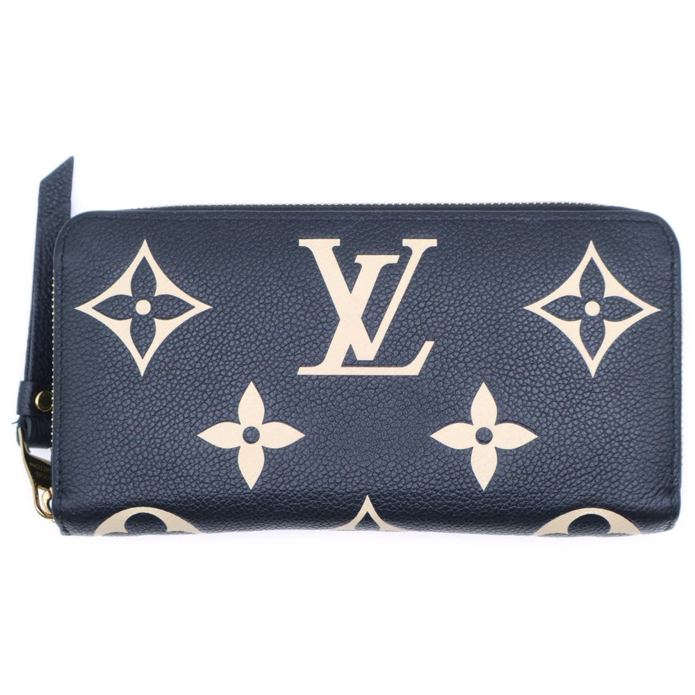 LOUIS VUITTON(ルイヴィトン) モノグラム・アンプラント ジッピー・ウォレット ロングウォレット 長財布 バイカラー ブラック×ベージュ レザー M80481 ゴールド金具