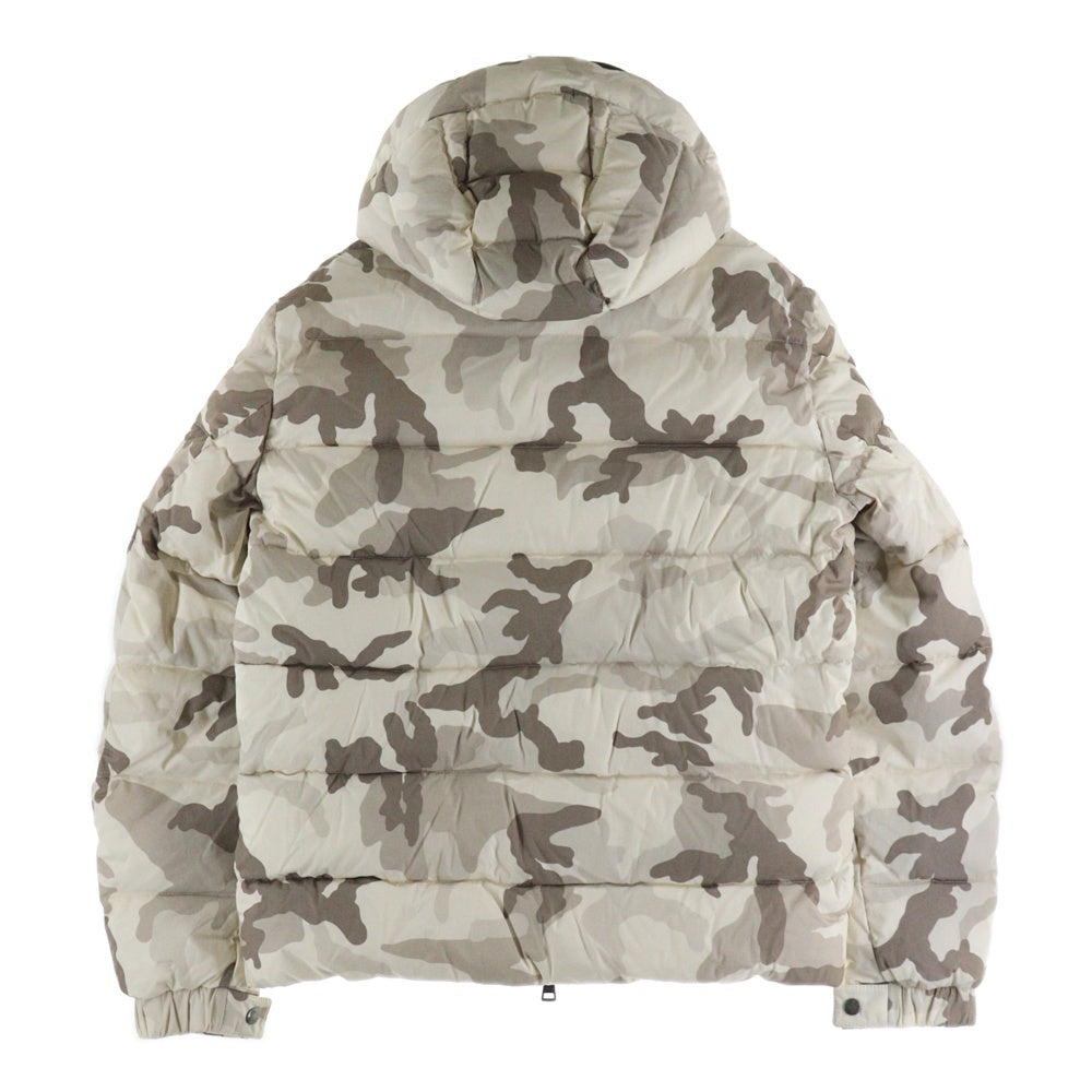 MONCLER(モンクレール) CHIMAY シメイ カモフラ 迷彩総柄 ワッペンロゴ フーデッド ジップアップ ダウンジャケット ベージュ 320914197205 54954