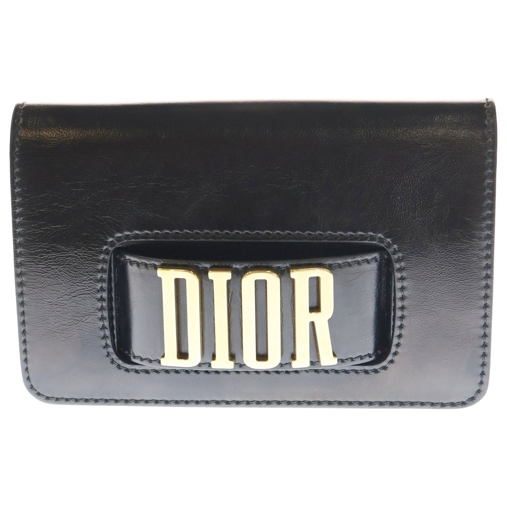 Christian Dior(クリスチャンディオール) デュオレボリューション クラッチバッグ セカンドバッグ ケース ブラック レザー ゴールド金具